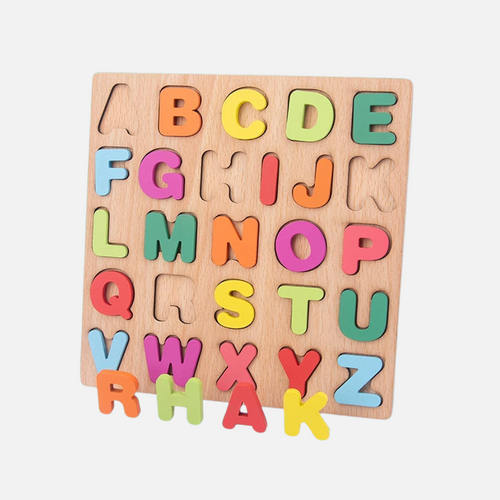 Wooden Alphabet Puzzle Board for Toddlers - Montessori Educational Toy