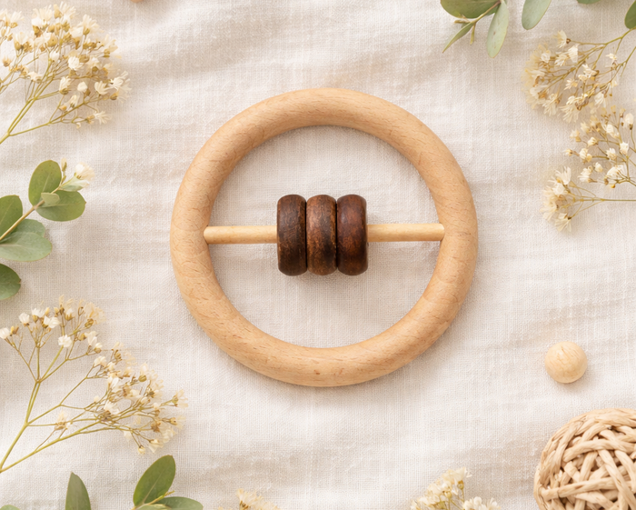 3-in-1 Toy — Rattle, Teether & Sensory Tool in One