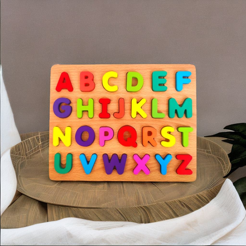 Wooden Alphabet Board Toy Fun ABCD Learning for Kids Erenjoy