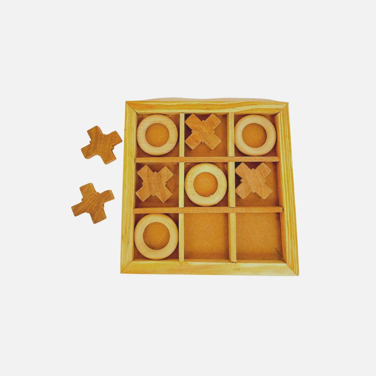 Buy Natural Wooden X and O Tic Tac Toe Erenjoy