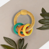 Wooden Ring Rattle - 3 Vibrant Color rings