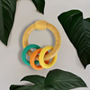 Wooden Ring Rattle - 3 Vibrant Color rings