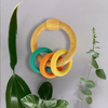 Wooden Ring Rattle - 3 Vibrant Color rings