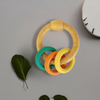 Wooden Ring Rattle - 3 Vibrant Color rings