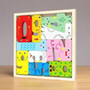 Number Puzzle - Wooden Square Tray with Number Blocks