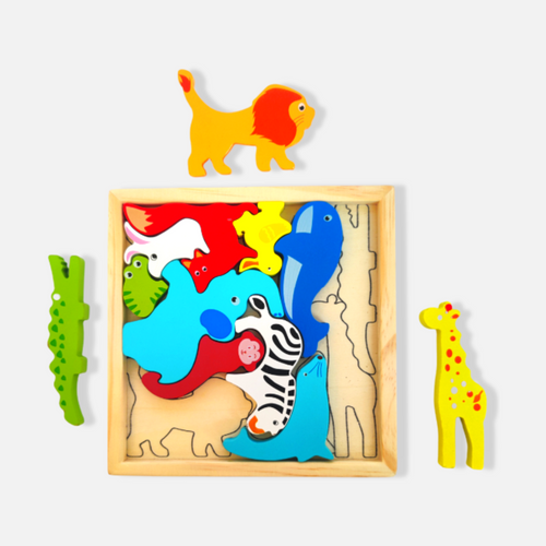 Wooden Wild Animal Puzzle tray