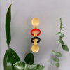 Wooden Dumbbell Rattle - 2 Contrasting Color rings