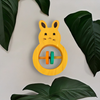 Wooden Rabbit Shaped Rattle with Colorful rings