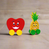 Wooden Pineapple and Apple Fruit Cars