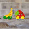 Wooden Strawberry and Banana Fruit Cars