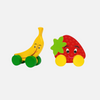 Wooden Strawberry and Banana Fruit Cars