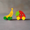 Wooden Strawberry and Banana Fruit Cars