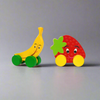 Wooden Strawberry and Banana Fruit Cars