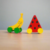 Wooden Watermelon and Banana Fruit Cars