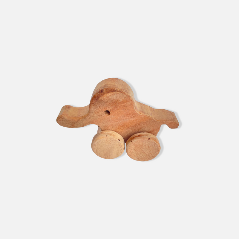 Neem Wood Fun Wheels Toy - Elephants  Shaped