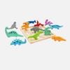 Dinosaur Puzzle - Wooden Square Tray with different Dinosaur Blocks