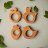 Neem Wood Teethers - Rabbit, Bird, Apple, Strawberry Shapes