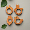 Neem Wood Teethers - Rabbit, Bird, Apple, Strawberry Shapes