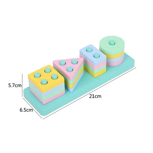 Rectangle Montessori Stacker - Unique Geometric Blocks Shape