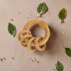 Natural Wooden Ring Rattle - 4 rings