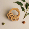 Natural Wooden Ring Rattle - 4 rings