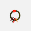 Wooden Ring Rattle with 4 Multicolor Rings for Kids