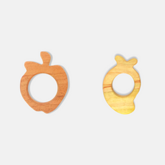 Neem Wood Teethers - Apple, Mango Shapes