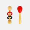 New Born Gift Set of 2 Rattle: Red Maraca, Dumbbell Shape