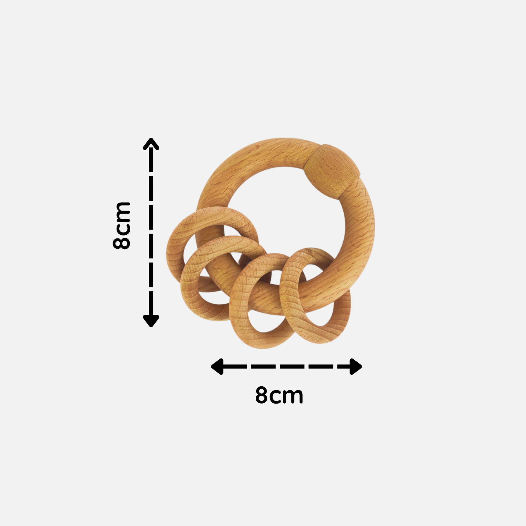 Wooden Rings Rattle Sustainable Wooden Ring Rattle with 4 Rings | Eco-Friendly Toy – Erenjoy