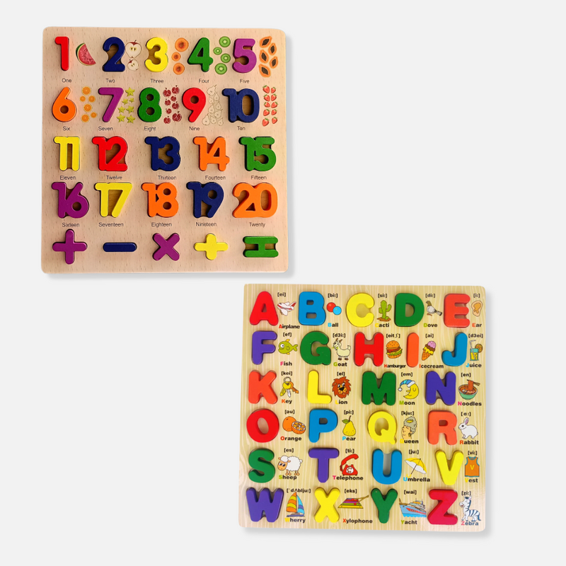 Montessori Magic Combo: Alphabet, Number & Visuals Board Set