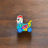 Charming Hen Car - 3 Wooden Colorful Puzzle Blocks with Alphabet