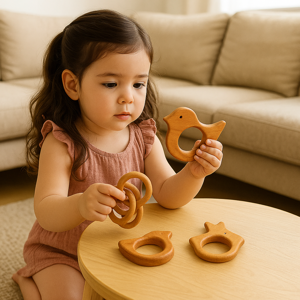 Duck Rattle Teether Neem Wood Teethers Rattles Combo - Soothing and Playful – Erenjoy