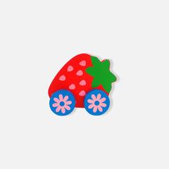 Wooden Strawberry Car - Delightful Montessori Fruit Vehicle Toy