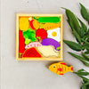 Erenjoy Vegetable Puzzle - Wooden Square Tray with Vegetable Blocks