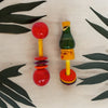 Erenjoy Wooden Dumbbell and Whistle Rattle Combo