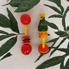 Erenjoy Wooden Dumbbell and Whistle Rattle Combo