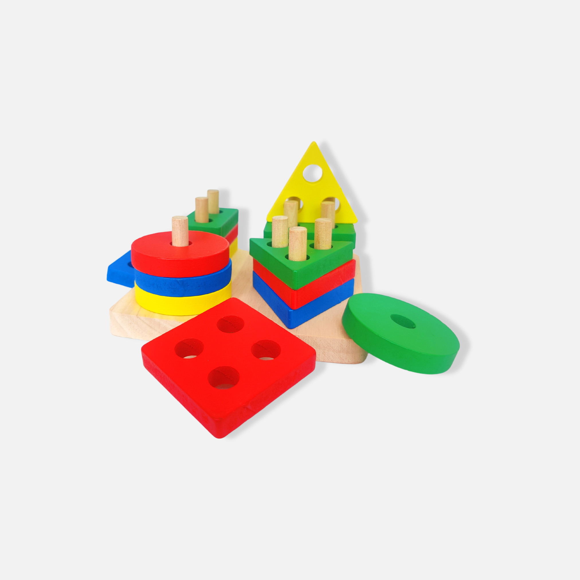 Pattern Shape Stacker Erenjoy's Geometric Shape Stacker Square - Learn Shapes & Colors