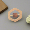 Beechwood Hexa Rattle - Natural Trio of Rings