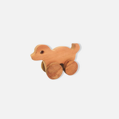 Neem Wood Fun Wheels Toy - Dog Shaped