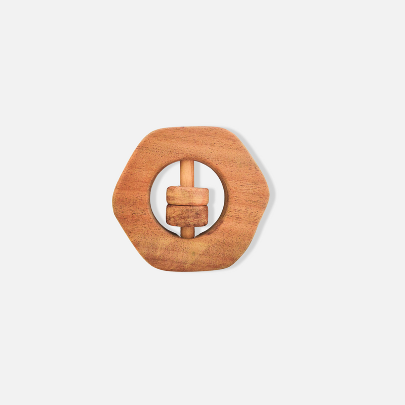 Erenjoy Neem Wood Rattle - Hexagon Shaped