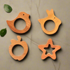 Neem Wood Teethers - Bird, Rabbit, Apple, Star Shapes