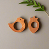 Neem Wood Teethers - Bird, Strawberry Shapes