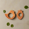 Neem Wood Teethers - Bird, Strawberry Shapes