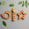 Neem Wood Teethers Rattles Combo - Bird, Star Teether and Dumbbell Rattle