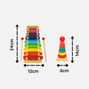 Rainbow Harmony Set: Wooden Xylophone & Colored Ring Stacker