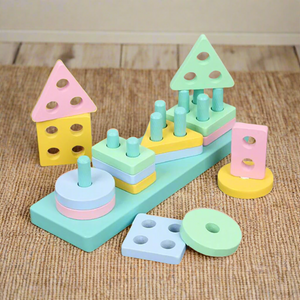 Rectangle Montessori Stacker - Unique Geometric Blocks Shape