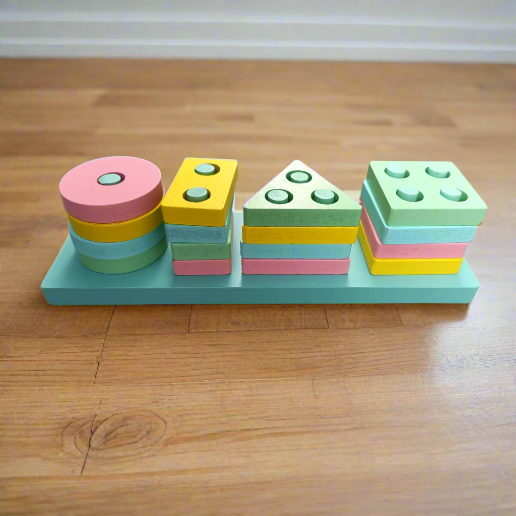 Rectangle Montessori Stacker: Geometric Blocks Shape – Erenjoy
