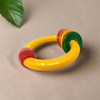 Wooden Ring Rattle with 4 Multicolor Rings for Kids