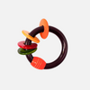 Wooden Ring Rattle with 4 Multicolor Rings for Kids