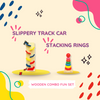 Wooden Combo Fun - Rollin' Slippery Track Car with Colored Stacking Rings